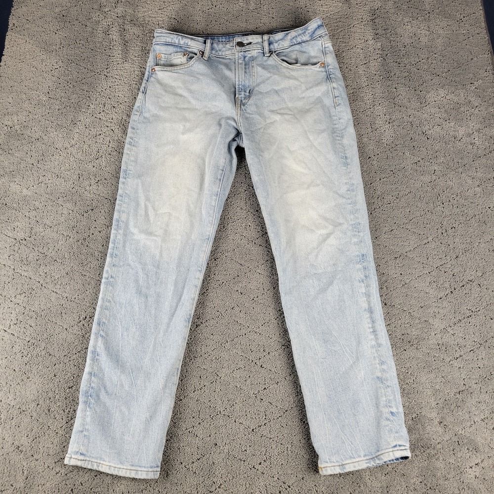 American Eagle Jeans Mens 30x30 Blue Athletic Straight Light Wash Stretch Denim